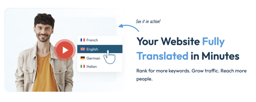 A graphic showing the benefits of translating a website